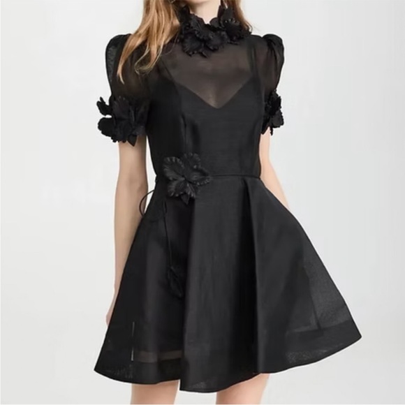 Zimmermann black mini dress